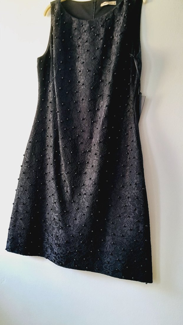 Boncuk İşlemeli Siyah Midi Kadın Elbise - Görsel 2