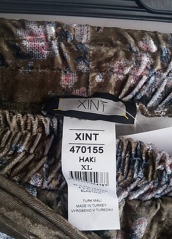 xl Beden haki Renk Xint marka kadife etek