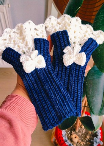 Renkli Bohem Örgü Kadın Eldivenleri - Görsel 10