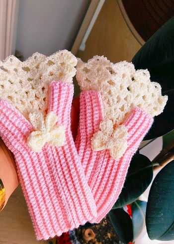 Renkli Bohem Örgü Kadın Eldivenleri - Görsel 4
