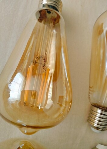 Beden altın Renk 10lu rustik amber ampul