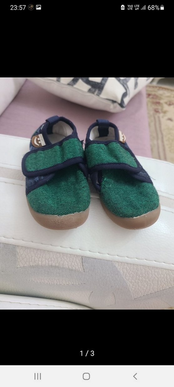 Erkek Çocuk Yeşil Cırtlı Sıcak Terlik - Görsel 3