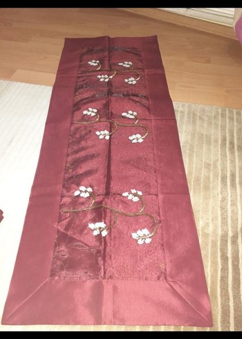 Bordo İşlemeli Parlak salon takımı - Görsel 5