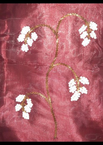 Bordo İşlemeli Parlak salon takımı - Görsel 4