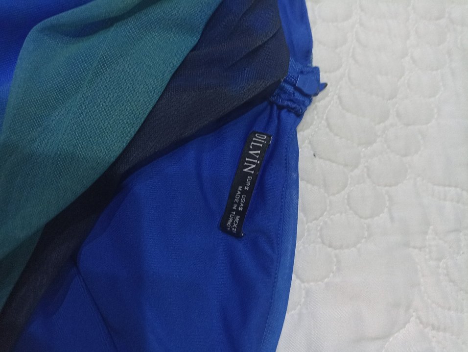 Drapeli Straplez Midi Tie-Dye Parti Elbisesi - Görsel 4