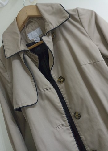 Bej Midi Düğmeli Kadın Trençkot - Görsel 2