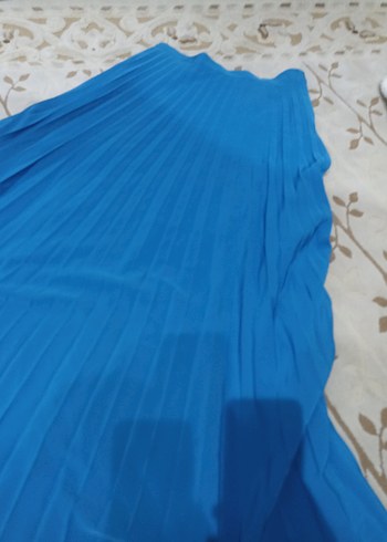 Mavi Pilili Kadın Uzun Etek - Görsel 2