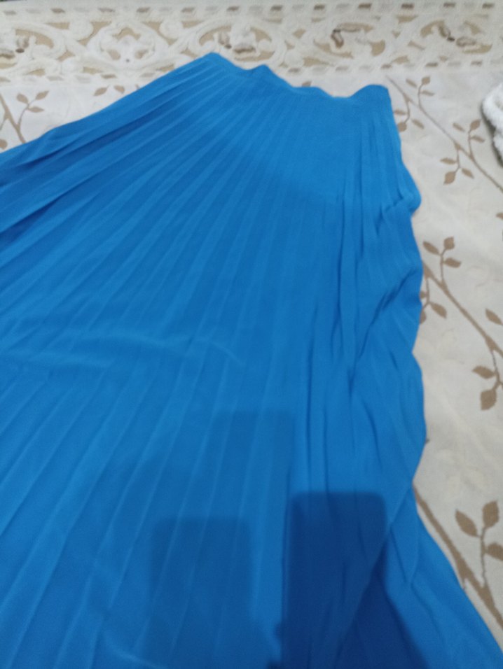 Mavi Pilili Kadın Uzun Etek - Görsel 2