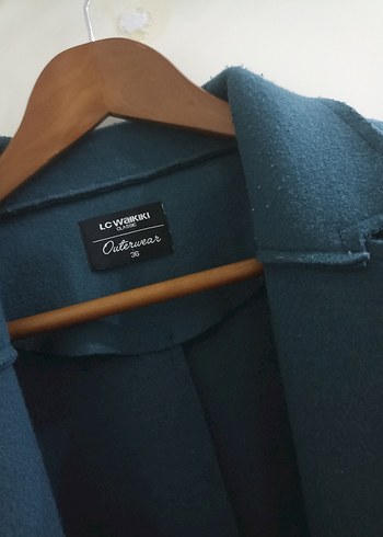 Cepli ve Kemerli Uzun Koyu Yeşil Kaban - Görsel 3