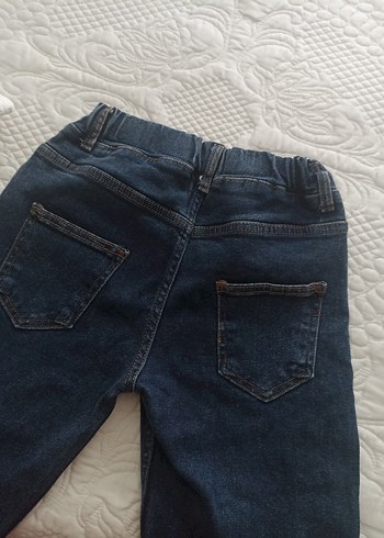 Çocuk Lacivert Bol Kesim Kot Pantolon - Görsel 5