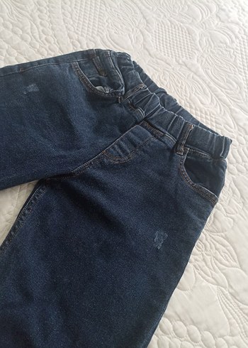 Çocuk Lacivert Bol Kesim Kot Pantolon - Görsel 3