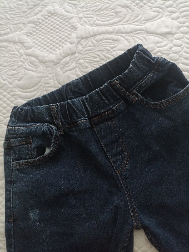 Çocuk Lacivert Bol Kesim Kot Pantolon - Görsel 2