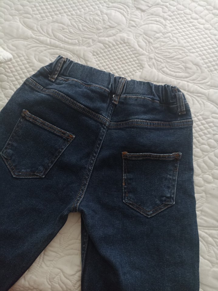 Çocuk Lacivert Bol Kesim Kot Pantolon - Görsel 5