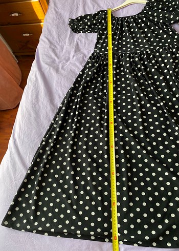 Siyah Puantiyeli Uzun  Elbisesi - Görsel 5
