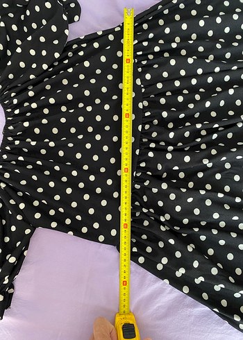 Siyah Puantiyeli Uzun  Elbisesi - Görsel 6