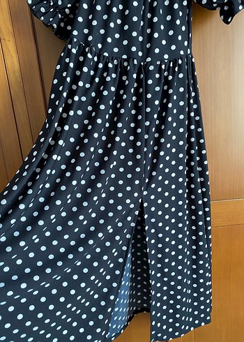 Siyah Puantiyeli Uzun  Elbisesi - Görsel 2