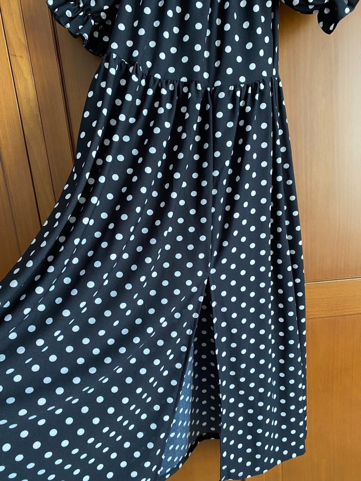 Siyah Puantiyeli Uzun  Elbisesi - Görsel 2