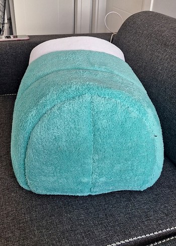 Turkuaz Peluş Kedi Yuva Yatak - Görsel 3