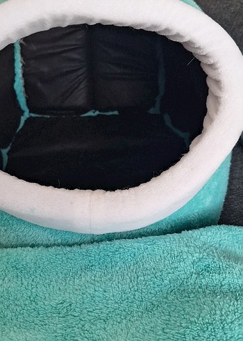 Turkuaz Peluş Kedi Yuva Yatak - Görsel 7