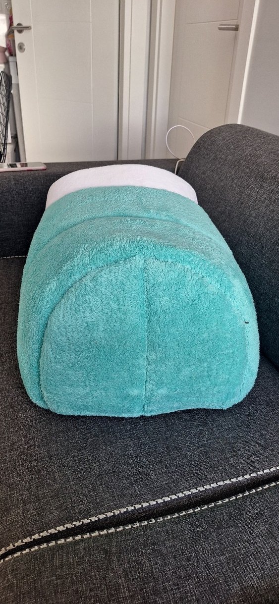 Turkuaz Peluş Kedi Yuva Yatak - Görsel 3