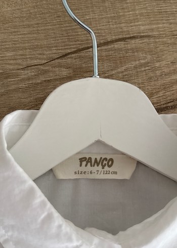 Düğmeli Beyaz çoçuk  Gömlek Siyah Cepli - Görsel 7