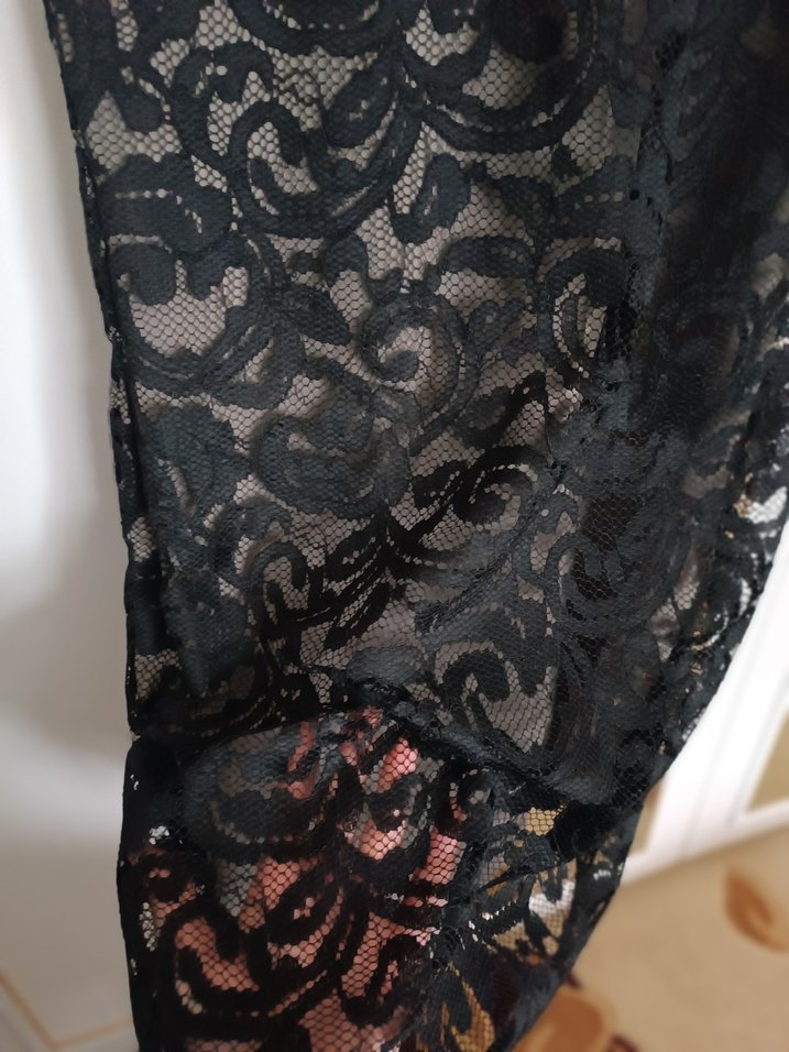 Siyah Dantel Uzun Kollu Abiye Elbise - Görsel 2