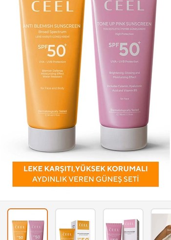 The CEEL SPF50 Yüksek Koruma Güneş Seti