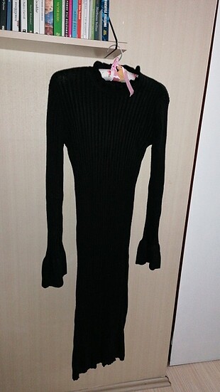 Siyah Uzun Kollu Kışlık Elbise 