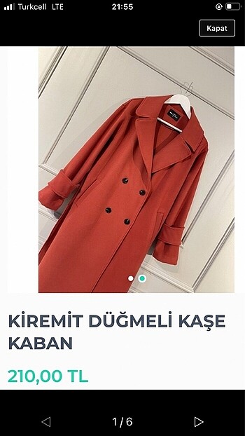 Kiremit renkli oversize kaşe kaban