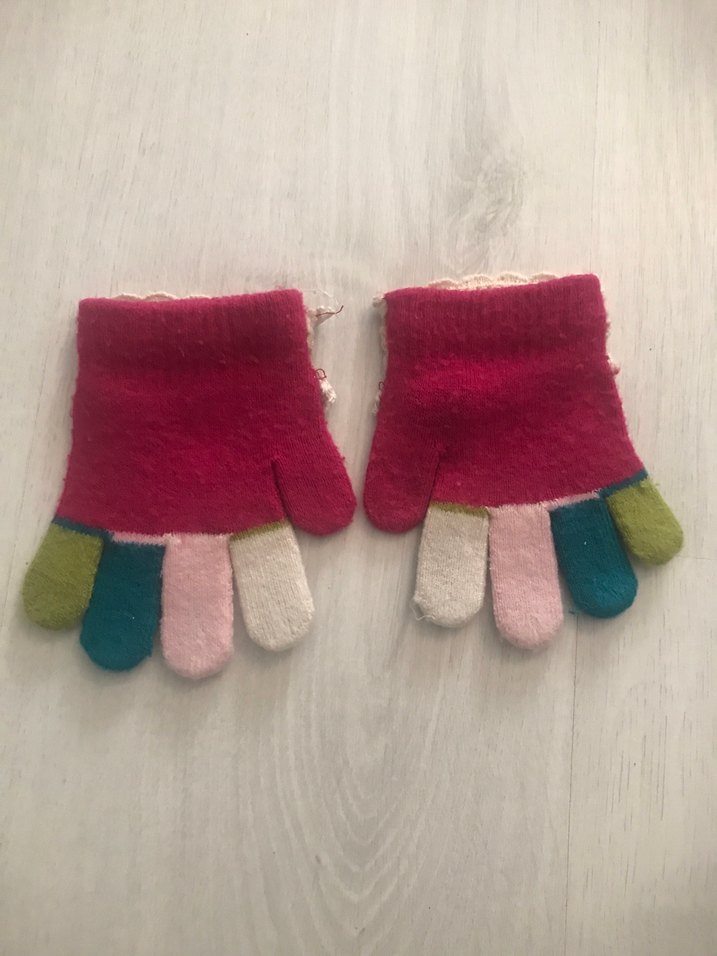 Nakışlı Çok Renkli Kız Eldiveni - Görsel 2