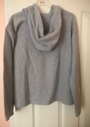 Defacto Gri Kapüşonlu Street Style Sweatshirt