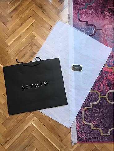 Beymen Karton Çanta,Pelur Kağıdı ve Sticher