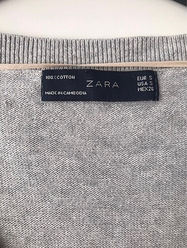 s Beden Zara Gri Kısa Kol