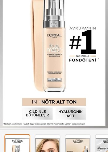 L'Oréal True Match Fondöten 1N - Nötr Alt Ton