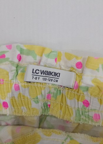 Kız Çocuk Sarı Çiçekli Fırfırlı Şort etek - Görsel 3