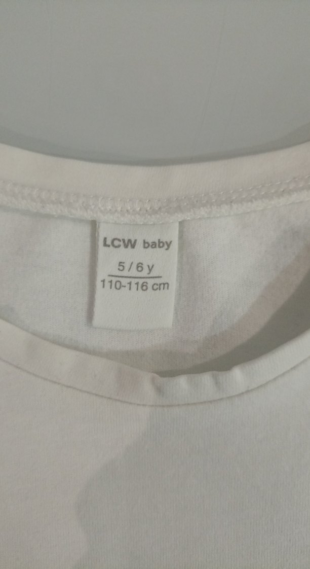 Kız Çocuk Beyaz Uzun Kollu Pamuklu Tişört - Görsel 2