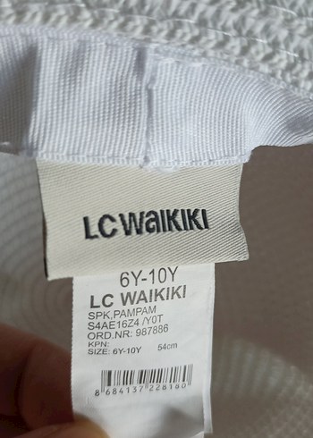 Renkli Bağlamalı Beyaz Çocuk Şapkası - Görsel 2