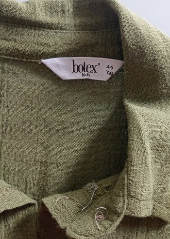 Düğmeli Keten Kumaş Erkek çocuk Tulum - Görsel 2