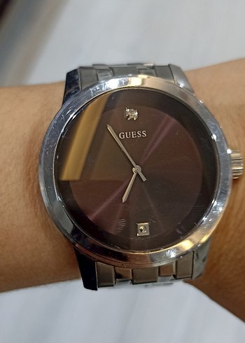 Guess Sikligi Koyu Kadranli Metal Bilezikli Saat