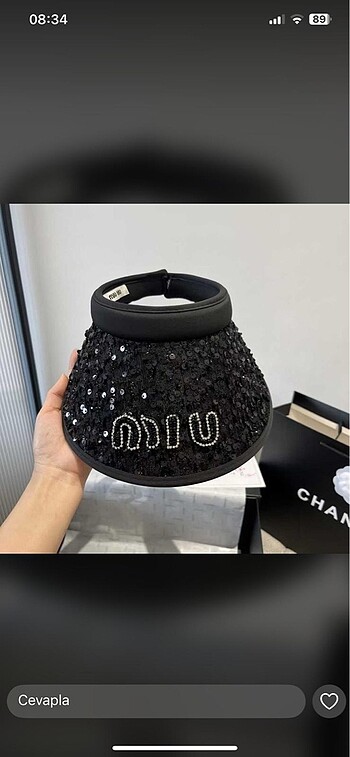 Miu miu payetli şapka