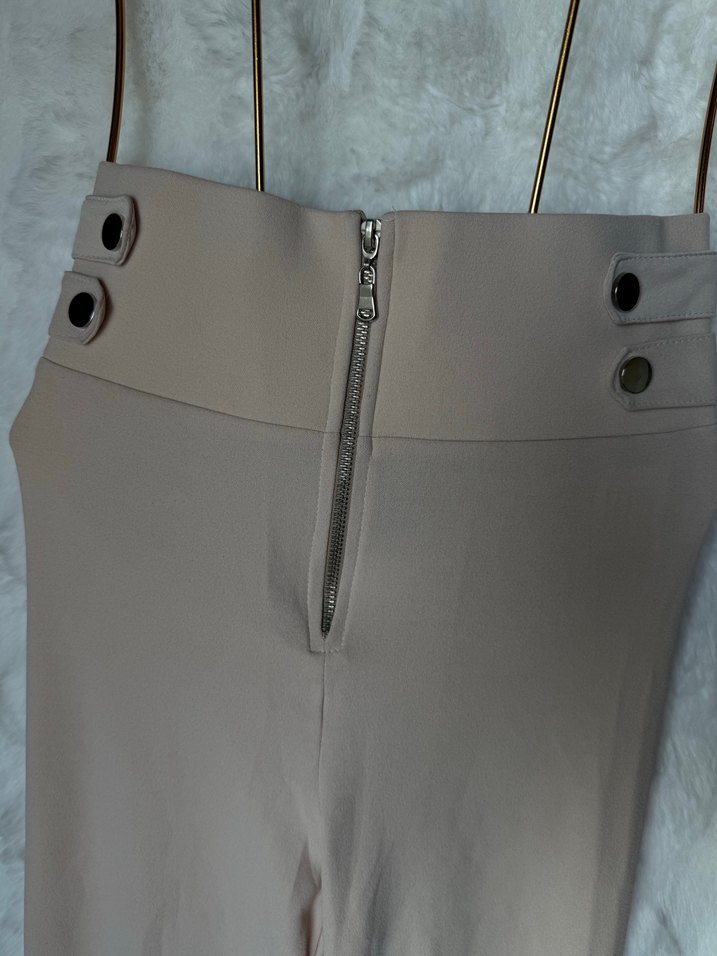 Bej Kadın Mini Süet Skinny tayt Pantolon - Görsel 3