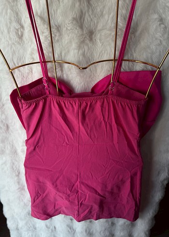 Pembe Mini Straplez Fiyonk Detaylı Kadın elbise - Görsel 5