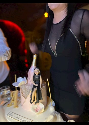 Siyah V Yakalı Uzun Kollu Dar Kesim Elbise - Görsel 6