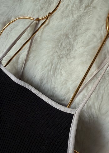 Siyah Uzun İnce Askılı Elbise - Görsel 4