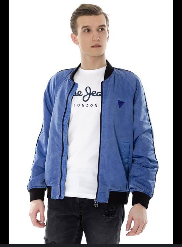 Parlak Mavi Fermuarlı Erkek Ceket - Görsel 2