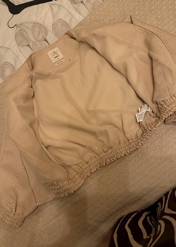 Bej Kadın Midi Ceket, Yılan Desenli, Salaş Kesim - Görsel 8