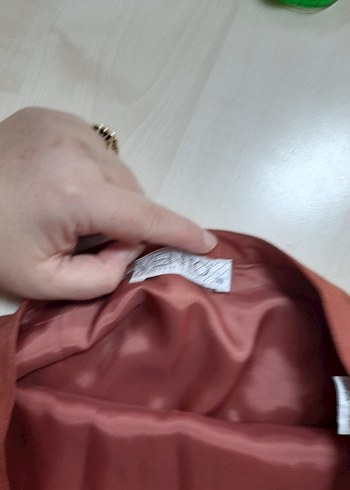 38 Beden Kiremit rengi Keten Midi Etek