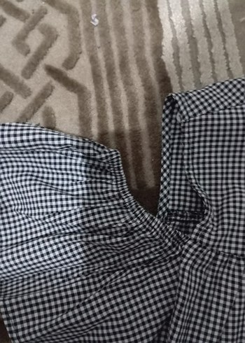 LC Waikiki Gri Kareli Fırfırlı Gömlek