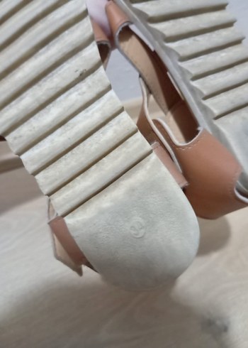 34 Beden kahverengi Renk Çocuk Kahverengi Denim Sandalet