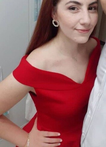 kayık yaka elbise - Görsel 2